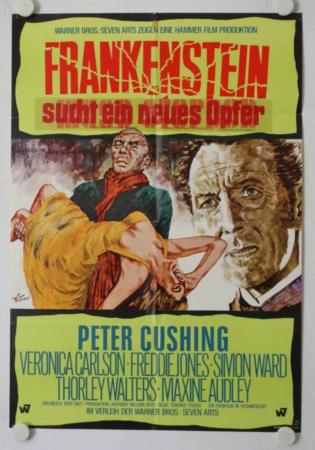 Frankenstein must be destroyed original release german movie poster